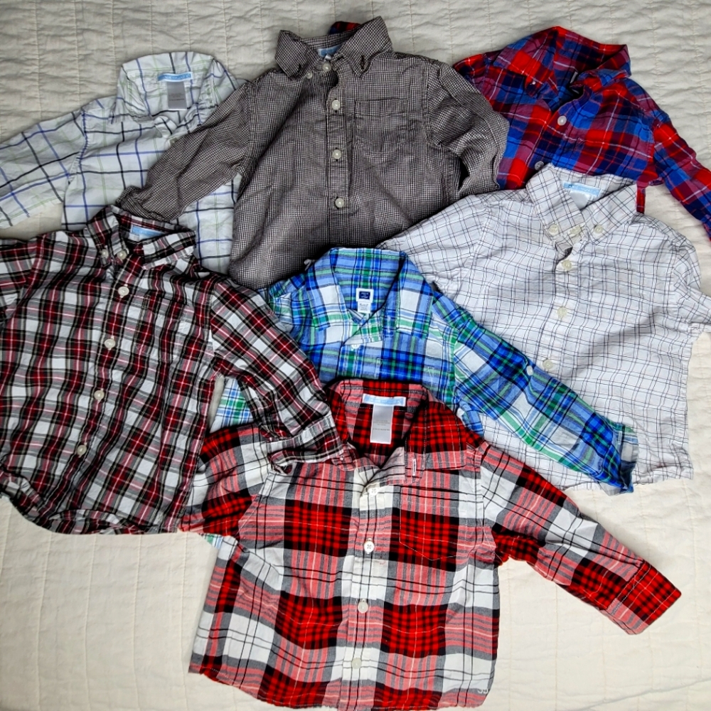 7 Janie And Jack button down tops size 6-12 months